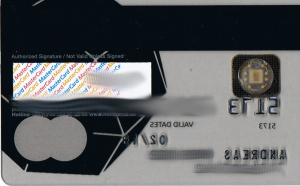 Die Rückseite der MasterCard von Number26